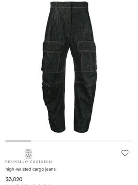 Brunello Cucinelli Dark Denim Cargo Pants sz 40 (4-6) like new $3,020 authentic